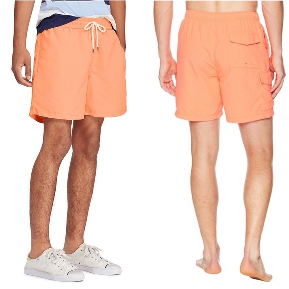 BROOKS BROTHERSCargo swim board shorts Orange, L
